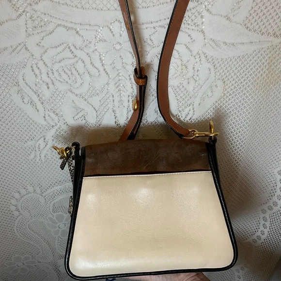 Tory Burch Black and Cream Snakeskin Crossbody Bag - Picture 8 of 8